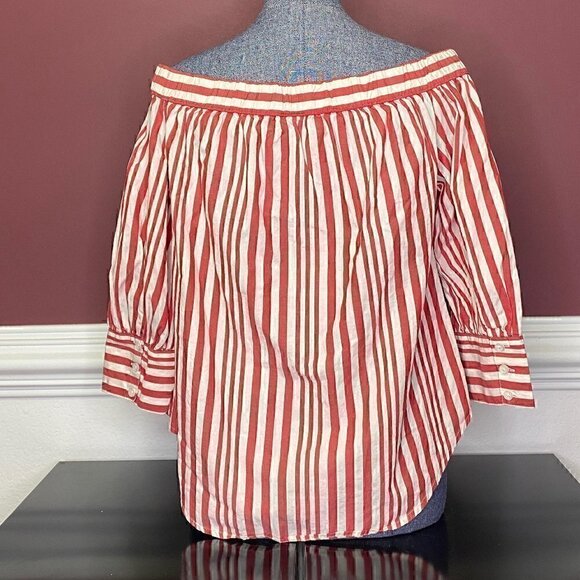 Who What Wear striped off the shoulder blouse sz M - Picture 3 of 3